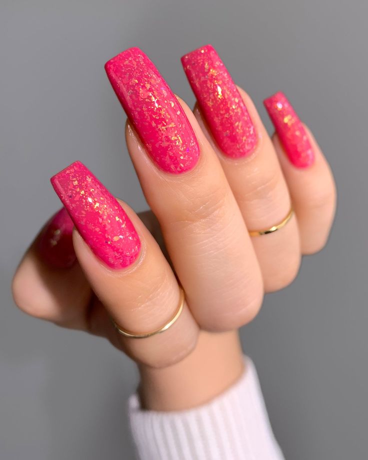 neon pink nails
